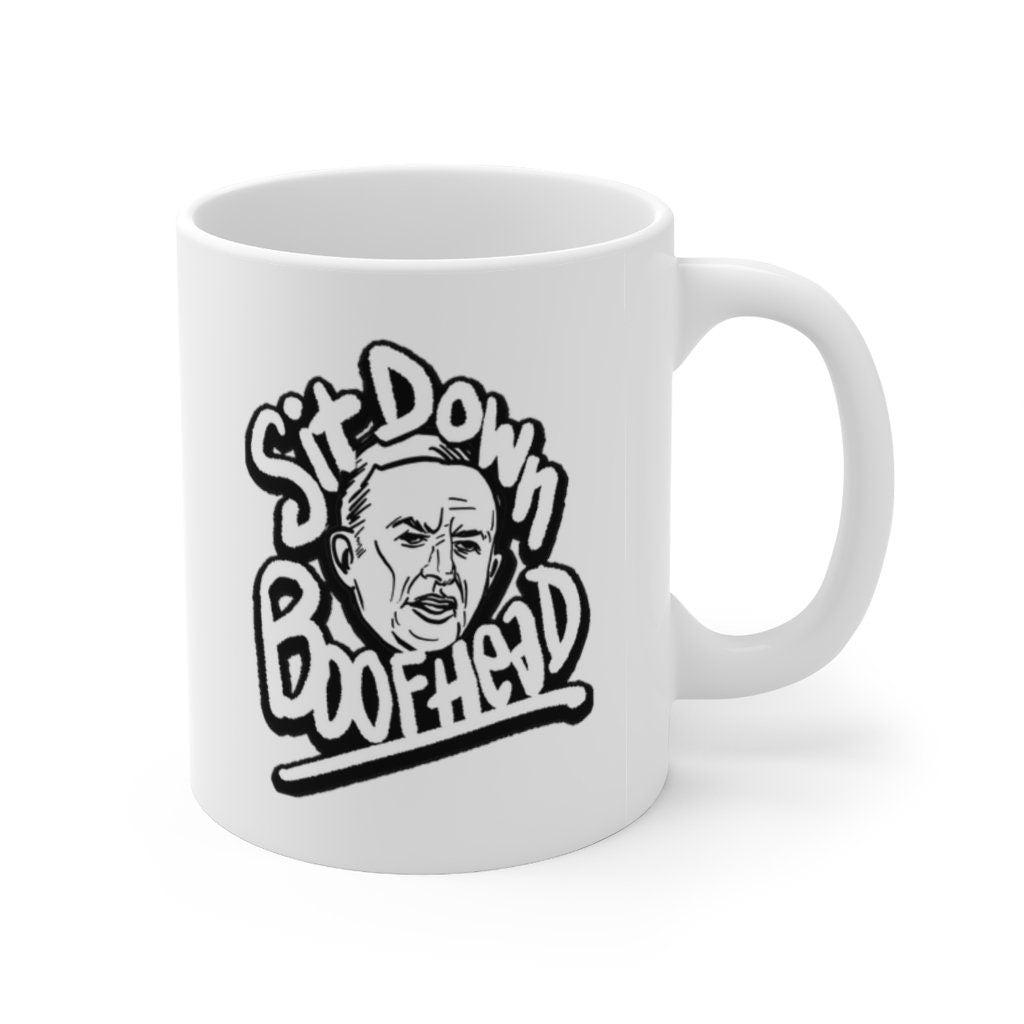 Sit Down Boofhead Mug, Australian Parliament Mug, Sit Down Boofhead Meme based Funny Mug for Australians into Politics Meme